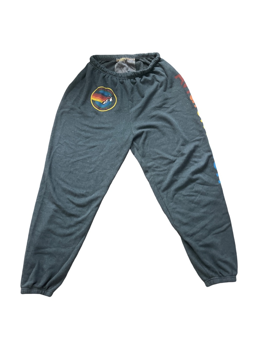 Aviator Nation Charcoal Joggers with Rainbow Vertical Logo - Picture 2 of 2